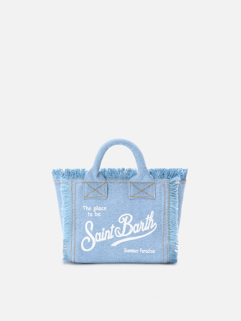Borsa Vanity mini in denim lavaggio chiaro