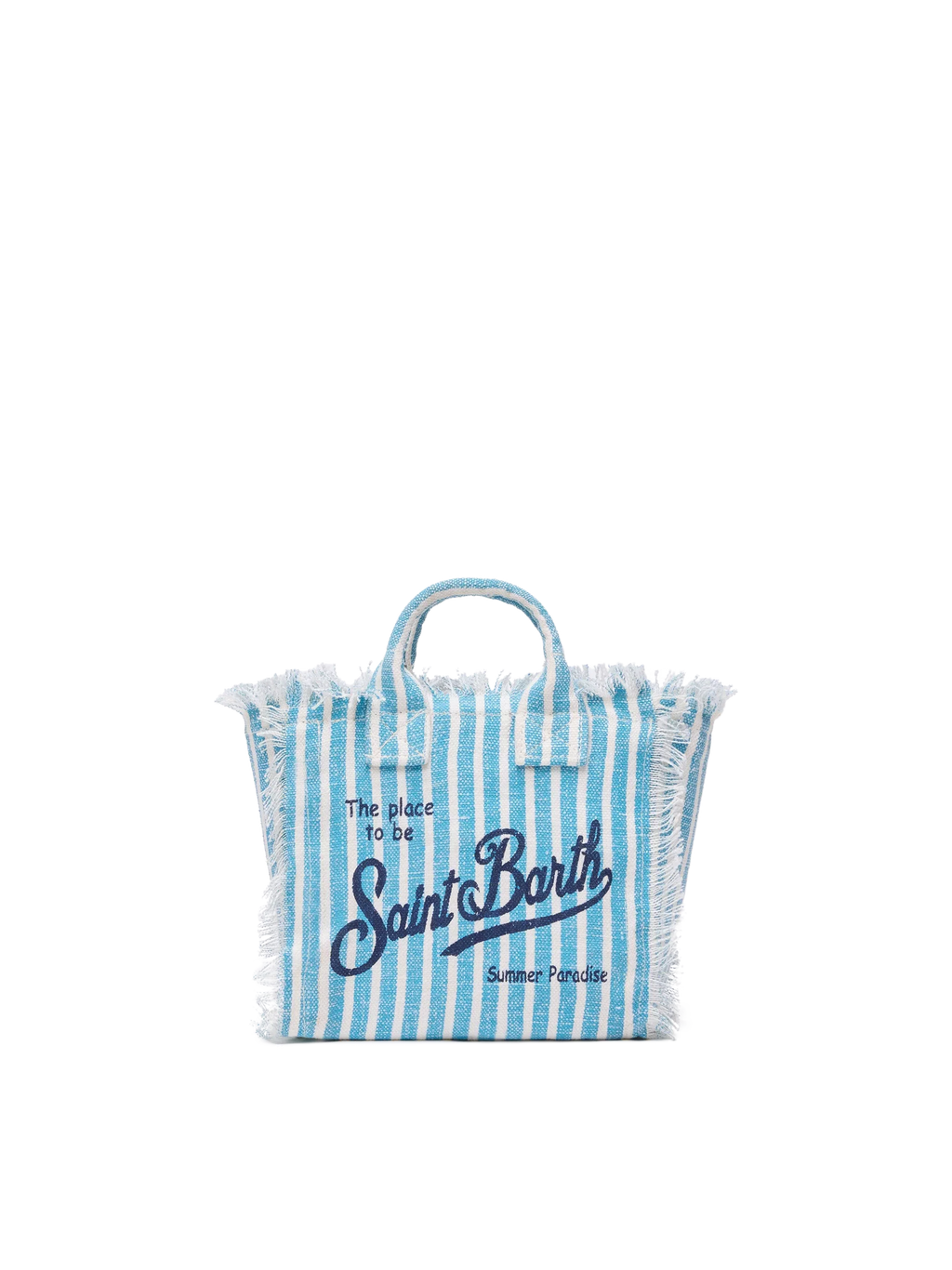 Borsa Mini Vanity in 100% LINO con stampa a righe