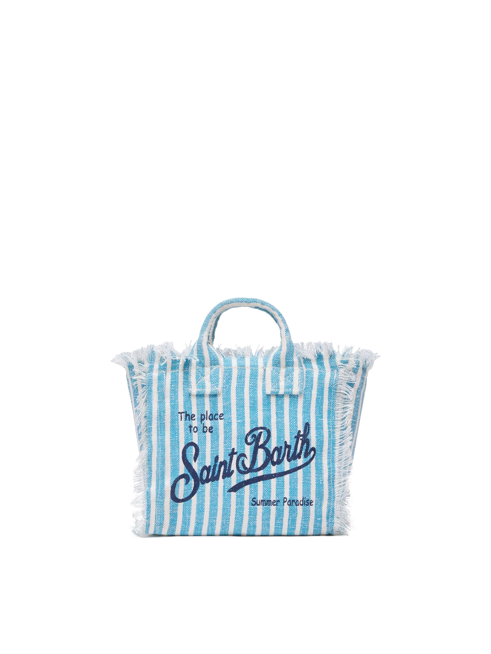 Borsa Mini Vanity in 100% LINO con stampa a righe