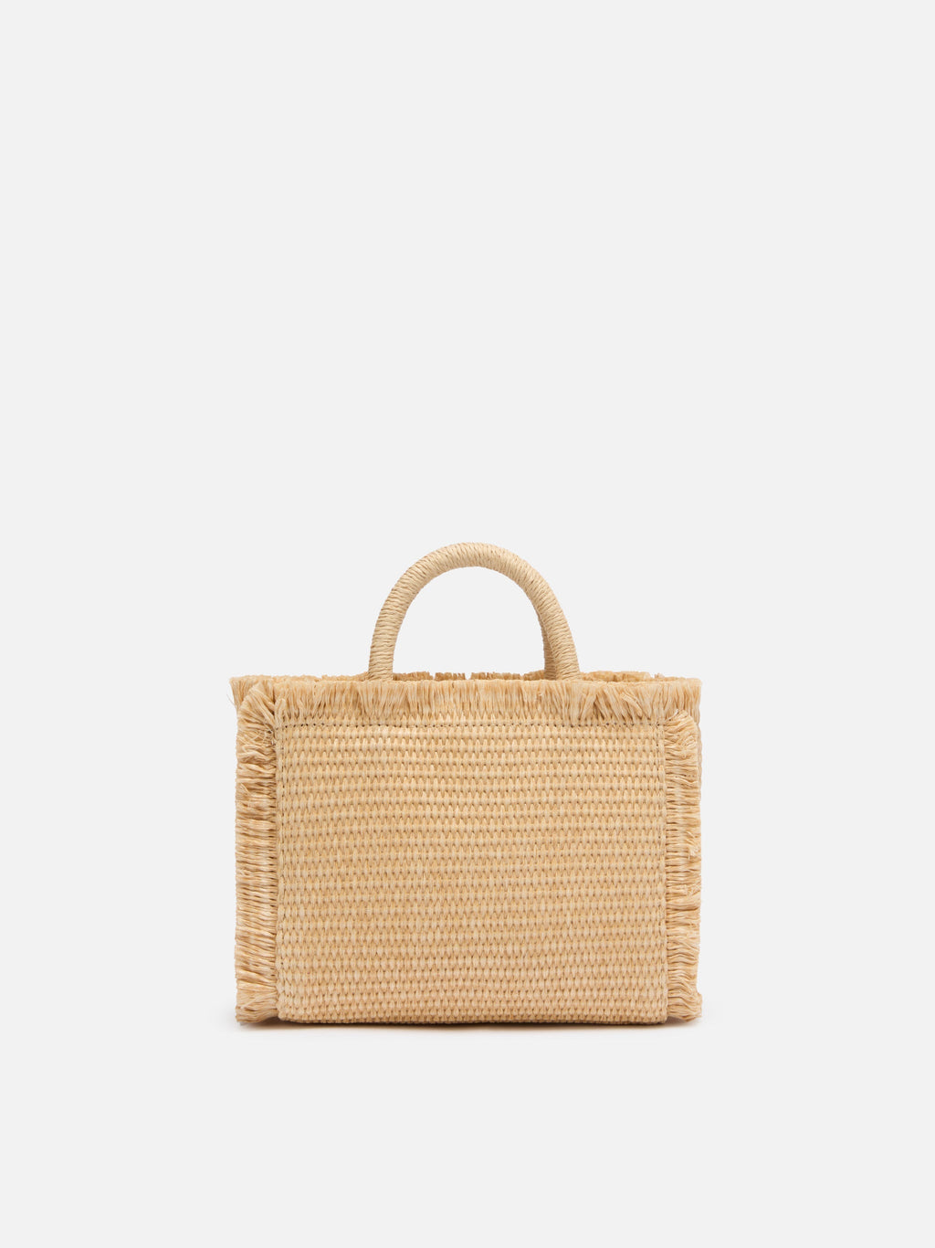 Borsa Mini Vanity beige effetto paglia