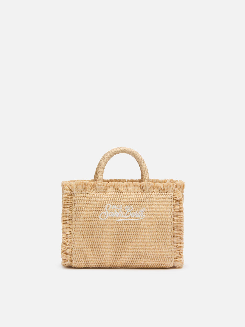 Borsa Mini Vanity beige effetto paglia
