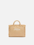 Borsa Mini Vanity beige effetto paglia