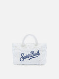 Borsa Vanity mini volant in cotone sangallo bianca