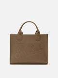 Borsa a spalla Vanity Bag Large in pelle martellata marrone