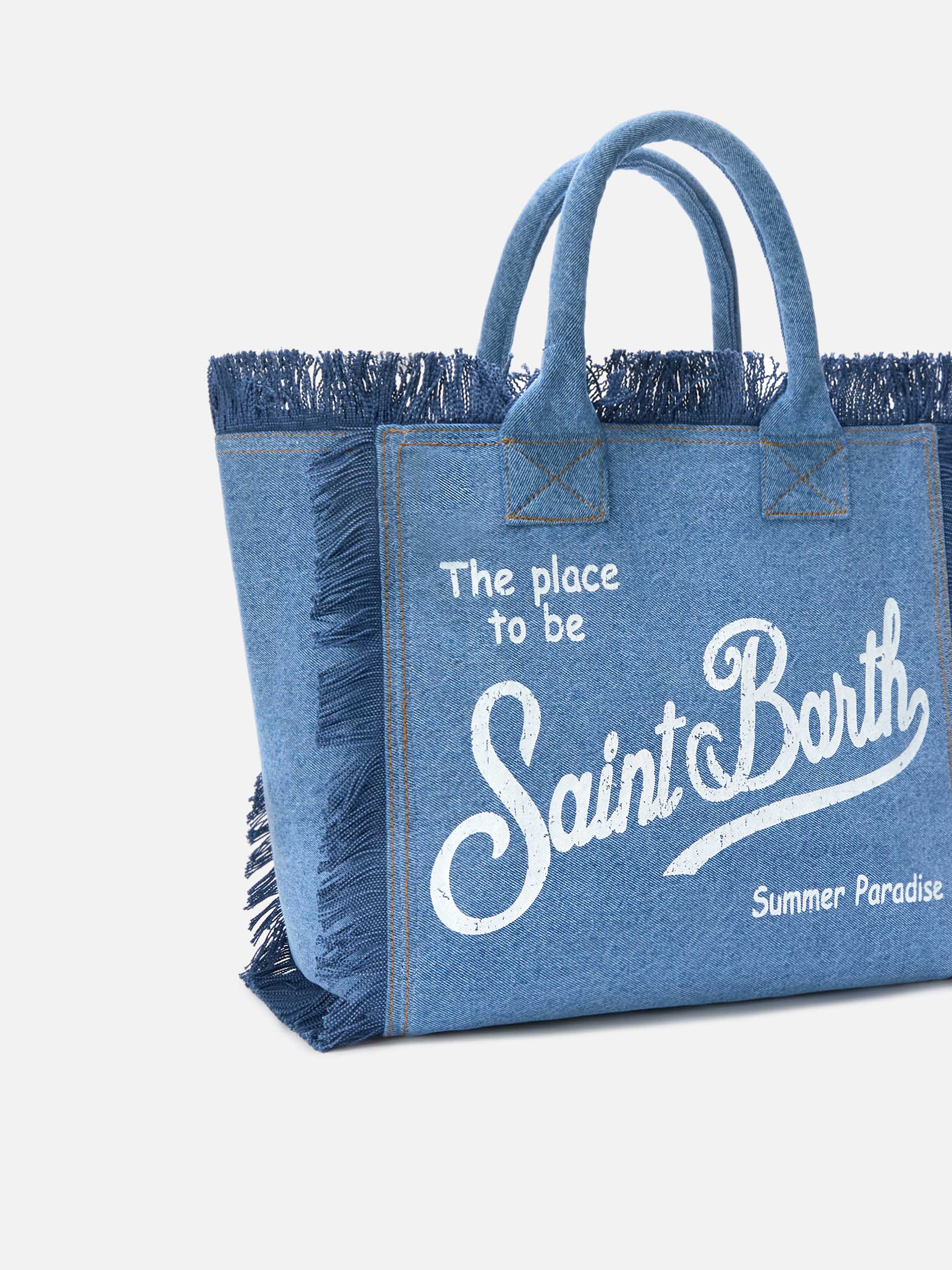 Borsa Vanity regular in denim lavaggio medio