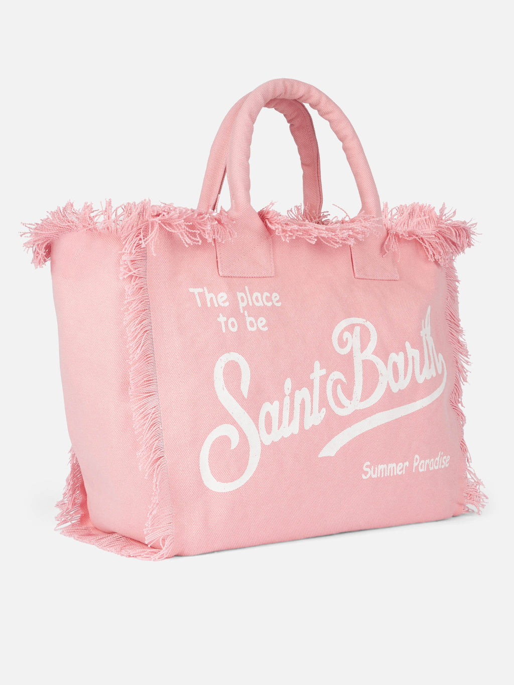 Borsa a spalla Vanity in canvas di cotone rosa