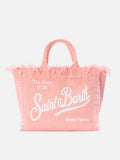 Borsa Vanity regular arancione in canvas con frange