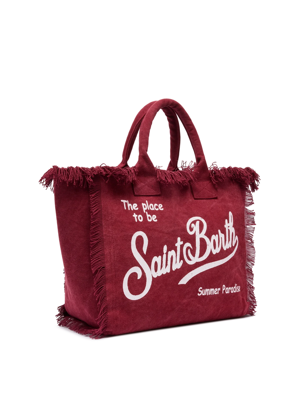 Borsa a spalla Vanity in canvas di cotone bordeaux