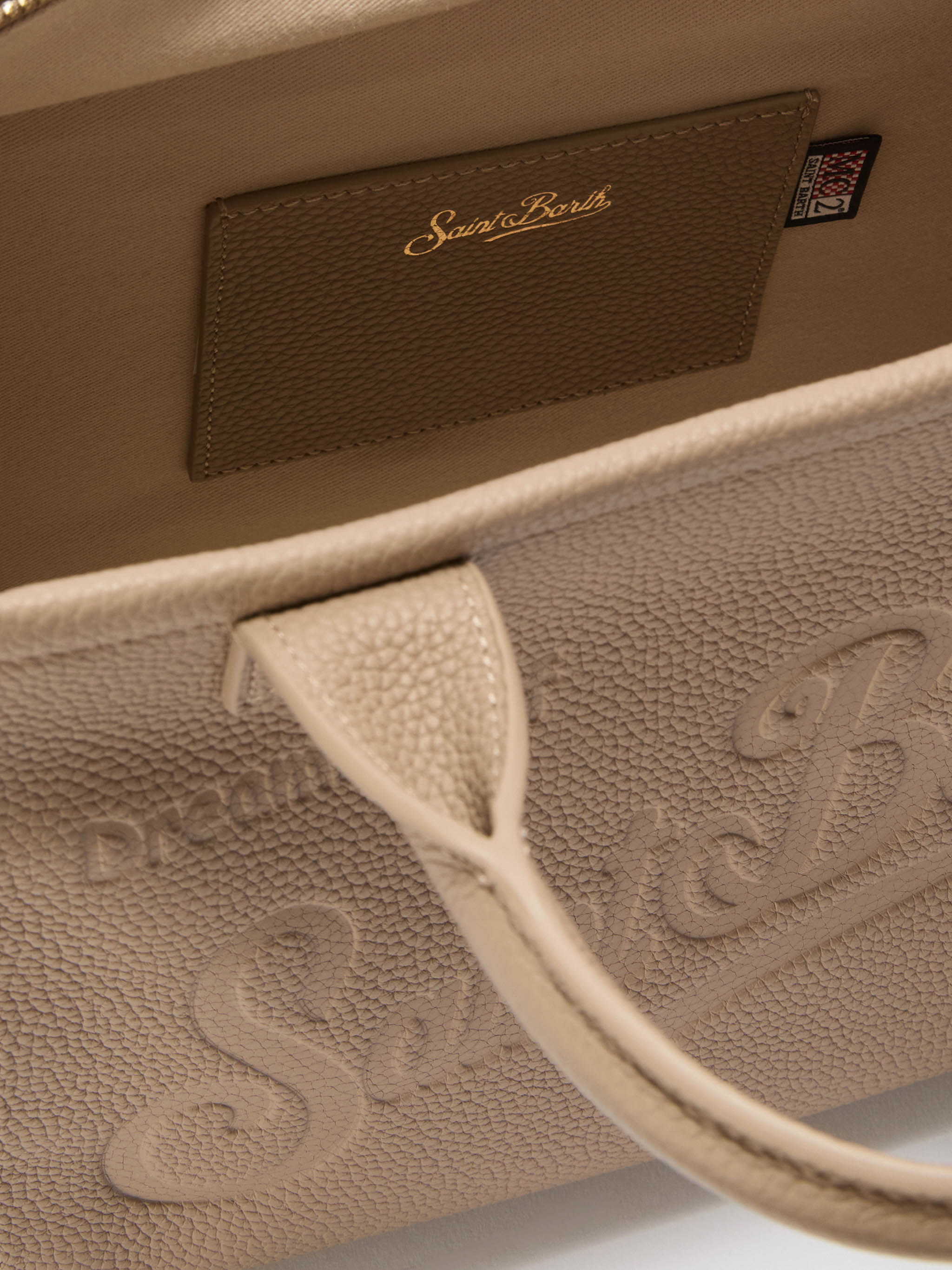Borsa a spalla Vanity Bag Midi in pelle martellata nocciola