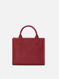 Borsa a spalla Vanity Bag Midi in pelle martellata bordeaux