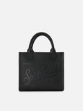 Borsa Vanity medium in pelle martellata nera