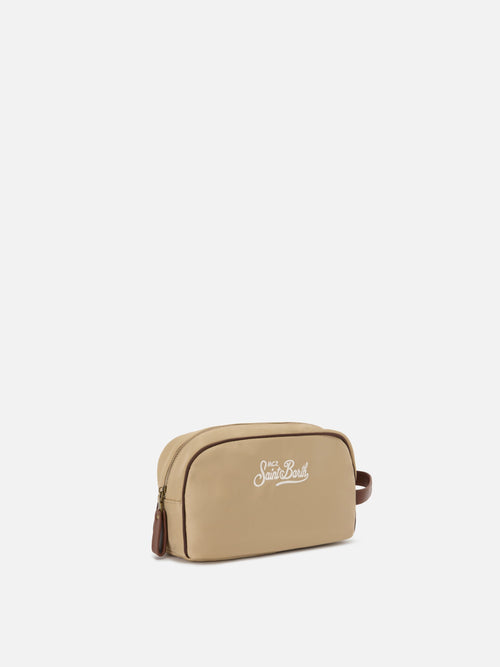 Beauty Bag Westwood in nylon beige tinta unita