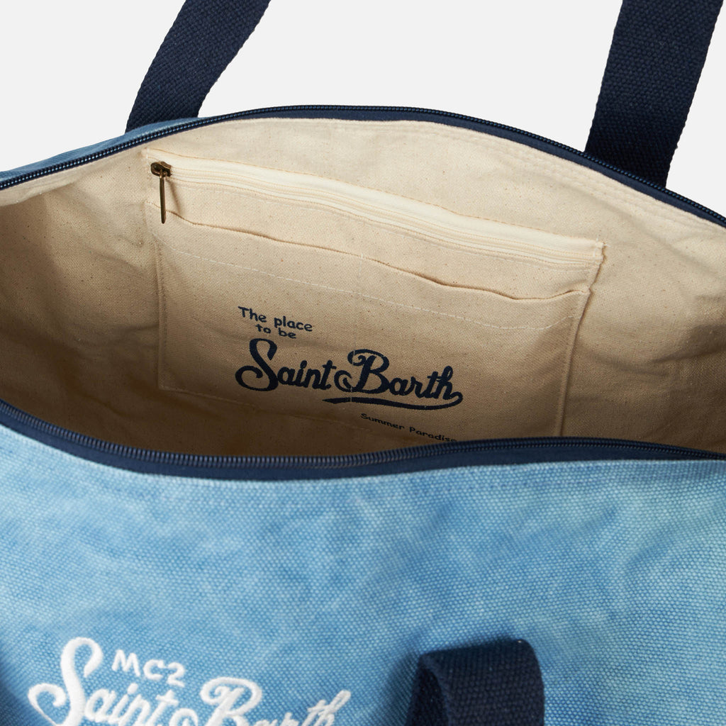 Borsone da viaggio Jetleg Round in denim