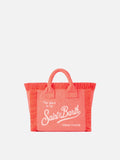 Borsa Vanity Mini Sponge in tessuto effetto spugna rosa fluo